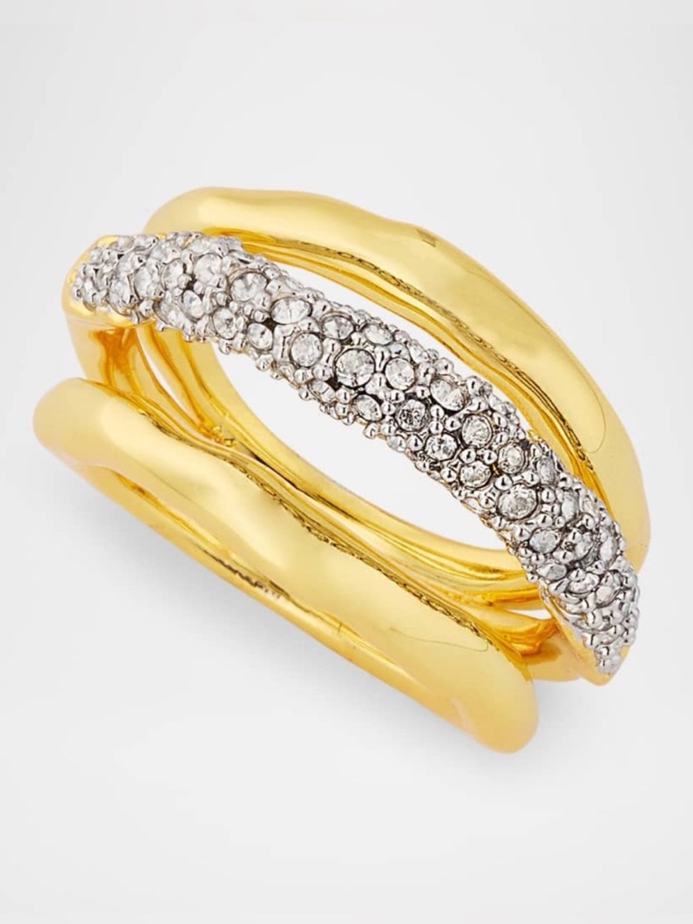 Alexis Bittar Solanales Crystal Orbiting Gold  Ring